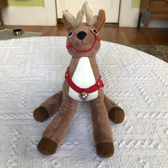 Hallmark Polar Express Reindeer Plush 13.5" Bell Harness Christmas Décor - Picture 2 of 13